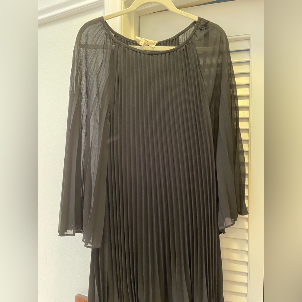 Nicole Miller Black Pleated Dress